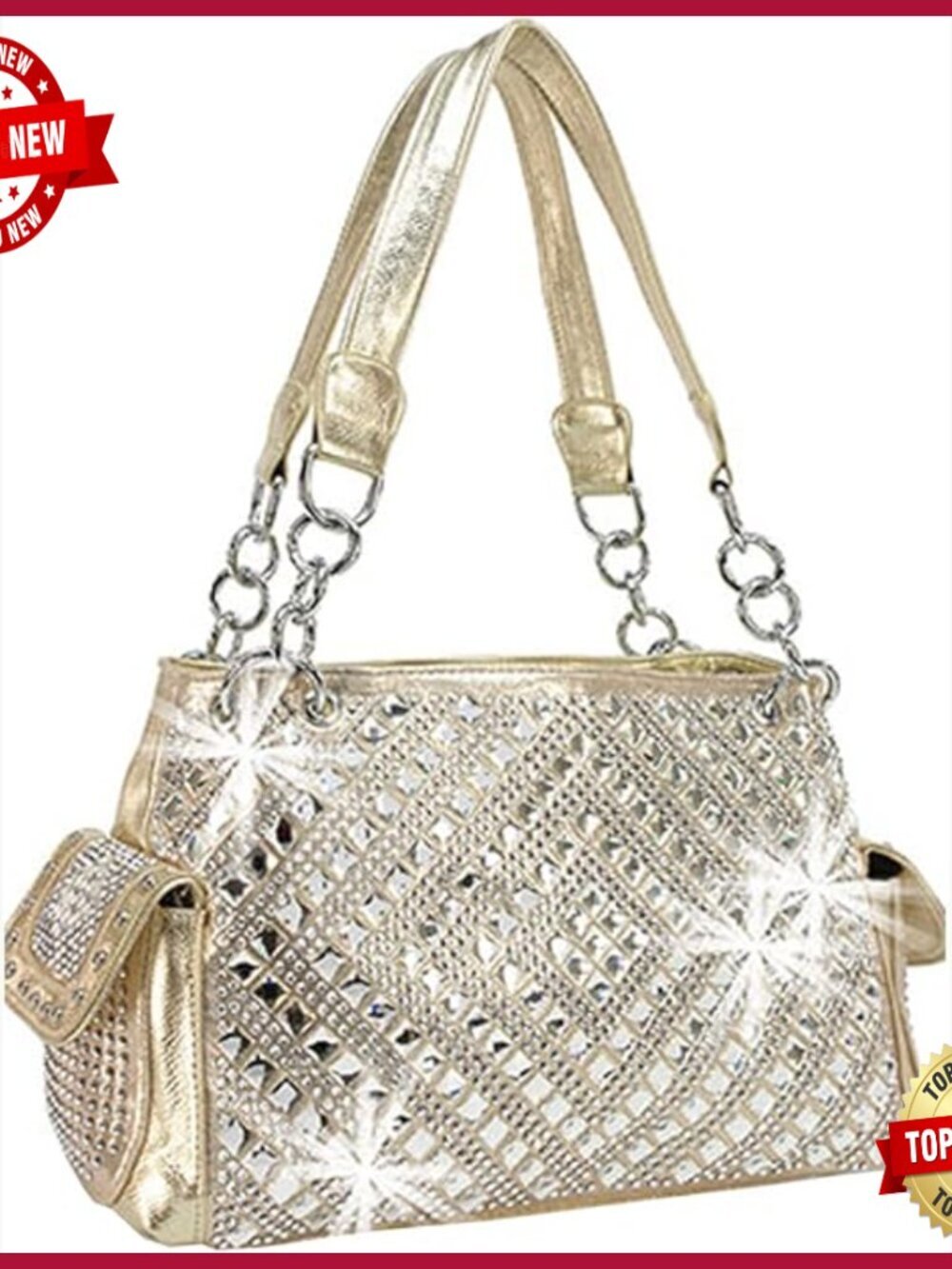 Gem Studded Rhinestone Concealed Carry Purse Shoulder Bag